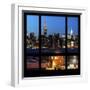 View from the Window - Night Skyline - New York City-Philippe Hugonnard-Framed Photographic Print