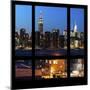 View from the Window - Night Skyline - New York City-Philippe Hugonnard-Mounted Photographic Print