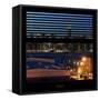 View from the Window - Night Skyline - New York City-Philippe Hugonnard-Framed Stretched Canvas