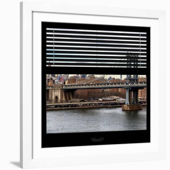 View from the Window - NYC City Bridge-Philippe Hugonnard-Framed Photographic Print