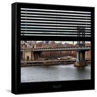 View from the Window - NYC City Bridge-Philippe Hugonnard-Framed Stretched Canvas