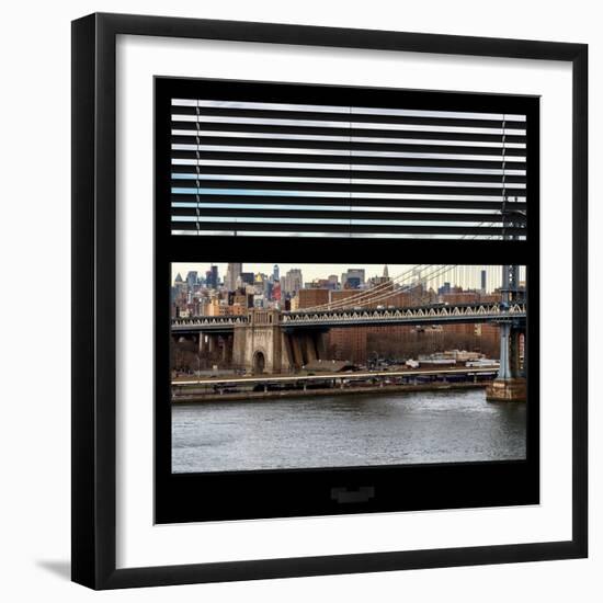 View from the Window - NYC City Bridge-Philippe Hugonnard-Framed Photographic Print