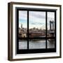 View from the Window - NYC City Bridge-Philippe Hugonnard-Framed Photographic Print