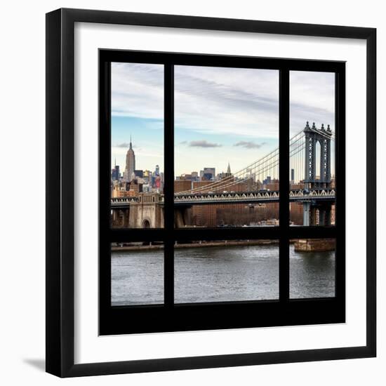 View from the Window - NYC City Bridge-Philippe Hugonnard-Framed Photographic Print