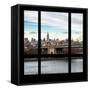 View from the Window - NYC City Bridge-Philippe Hugonnard-Framed Stretched Canvas