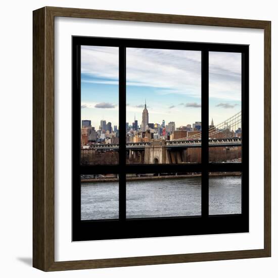 View from the Window - NYC City Bridge-Philippe Hugonnard-Framed Photographic Print