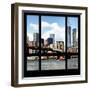 View from the Window - NYC Skyline and Brooklyn Bridge-Philippe Hugonnard-Framed Photographic Print