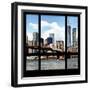 View from the Window - NYC Skyline and Brooklyn Bridge-Philippe Hugonnard-Framed Photographic Print