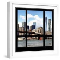 View from the Window - NYC Skyline and Brooklyn Bridge-Philippe Hugonnard-Framed Photographic Print