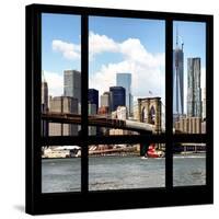 View from the Window - NYC Skyline and Brooklyn Bridge-Philippe Hugonnard-Stretched Canvas