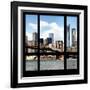 View from the Window - NYC Skyline and Brooklyn Bridge-Philippe Hugonnard-Framed Photographic Print