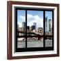 View from the Window - NYC Skyline and Brooklyn Bridge-Philippe Hugonnard-Framed Photographic Print