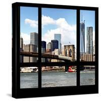 View from the Window - NYC Skyline and Brooklyn Bridge-Philippe Hugonnard-Stretched Canvas
