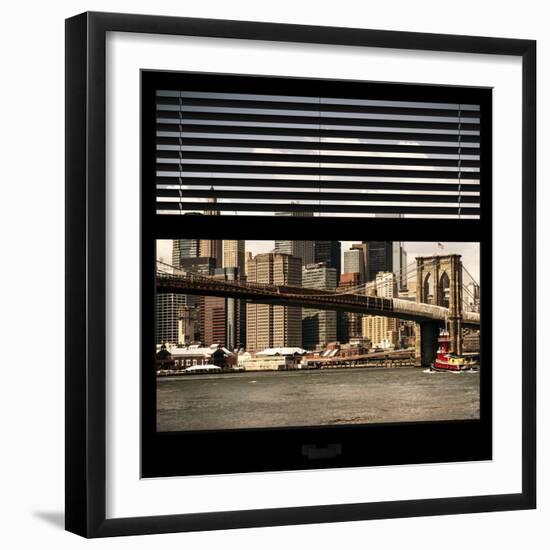 View from the Window - NYC Skyline and Brooklyn Bridge-Philippe Hugonnard-Framed Photographic Print