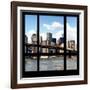 View from the Window - NYC Skyline and Brooklyn Bridge-Philippe Hugonnard-Framed Photographic Print