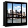 View from the Window - NYC Skyline and Brooklyn Bridge-Philippe Hugonnard-Framed Stretched Canvas