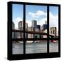 View from the Window - NYC Skyline and Brooklyn Bridge-Philippe Hugonnard-Stretched Canvas