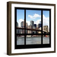 View from the Window - NYC Skyline and Brooklyn Bridge-Philippe Hugonnard-Framed Photographic Print