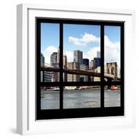 View from the Window - NYC Skyline and Brooklyn Bridge-Philippe Hugonnard-Framed Photographic Print