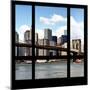 View from the Window - NYC Skyline and Brooklyn Bridge-Philippe Hugonnard-Mounted Photographic Print