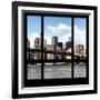 View from the Window - NYC Skyline and Brooklyn Bridge-Philippe Hugonnard-Framed Photographic Print