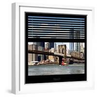 View from the Window - NYC Skyline and Brooklyn Bridge-Philippe Hugonnard-Framed Photographic Print