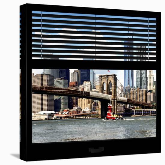 View from the Window - NYC Skyline and Brooklyn Bridge-Philippe Hugonnard-Stretched Canvas