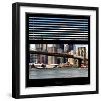 View from the Window - NYC Skyline and Brooklyn Bridge-Philippe Hugonnard-Framed Photographic Print