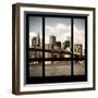 View from the Window - NYC Skyline and Brooklyn Bridge-Philippe Hugonnard-Framed Photographic Print