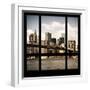 View from the Window - NYC Skyline and Brooklyn Bridge-Philippe Hugonnard-Framed Photographic Print