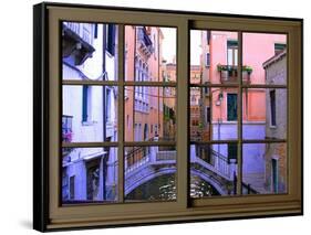 View from the Window over the Canal at Venice-Anna Siena-Framed Stretched Canvas