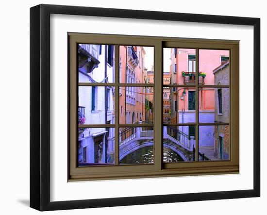 View from the Window over the Canal at Venice-Anna Siena-Framed Giclee Print