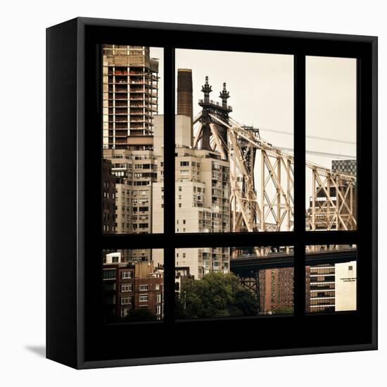 View from the Window - Queensboro Bridge-Philippe Hugonnard-Framed Stretched Canvas