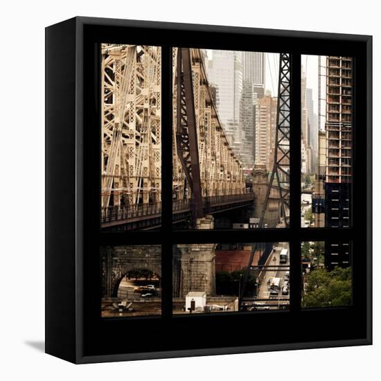 View from the Window - Queensboro Bridge-Philippe Hugonnard-Framed Stretched Canvas