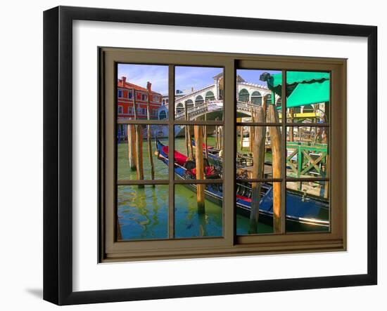 View from the Window Rialto Bridge at Venice-Anna Siena-Framed Giclee Print
