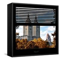 View from the Window - San Remo Building in Autumn - Central Park-Philippe Hugonnard-Framed Stretched Canvas