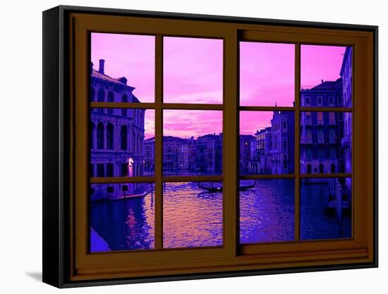 View from the Window the Grand Canal at Venice-Anna Siena-Framed Stretched Canvas