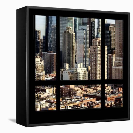 View from the Window - Theater District Manhattan-Philippe Hugonnard-Framed Stretched Canvas