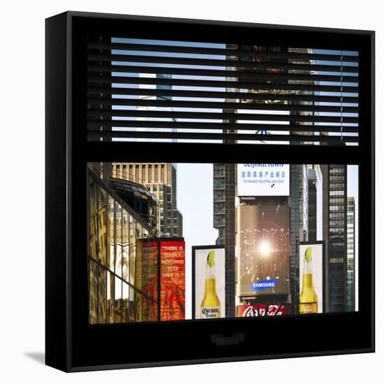 View from the Window - Times Square Buildings-Philippe Hugonnard-Framed Stretched Canvas