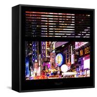 View from the Window - Times Square Night-Philippe Hugonnard-Framed Stretched Canvas