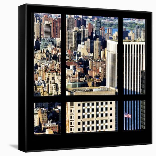 View from the Window - Upper Manhattan Building-Philippe Hugonnard-Framed Stretched Canvas