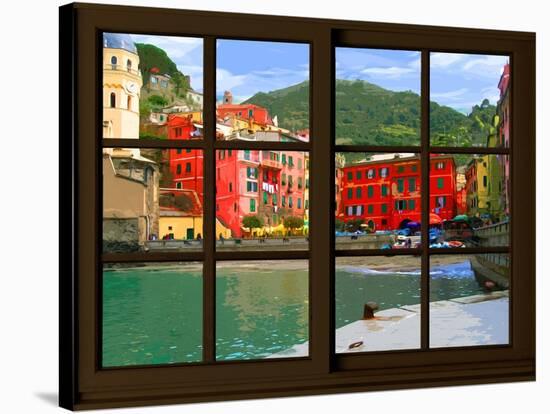 View from the Window Vernazza at Cinque Terre-Anna Siena-Stretched Canvas