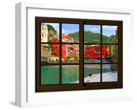 View from the Window Vernazza at Cinque Terre-Anna Siena-Framed Giclee Print