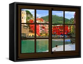 View from the Window Vernazza at Cinque Terre-Anna Siena-Framed Stretched Canvas