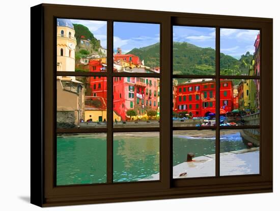 View from the Window Vernazza at Cinque Terre-Anna Siena-Stretched Canvas