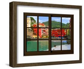 View from the Window Vernazza at Cinque Terre-Anna Siena-Framed Giclee Print