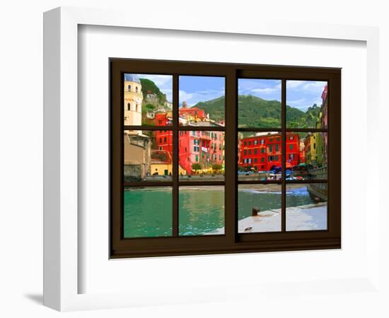 View from the Window Vernazza at Cinque Terre-Anna Siena-Framed Giclee Print