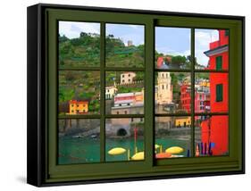 View from the Window Vernazza at Cinque Terre-Anna Siena-Framed Stretched Canvas