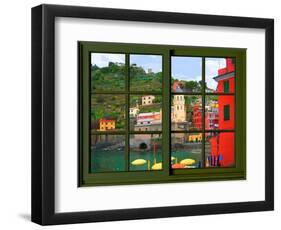 View from the Window Vernazza at Cinque Terre-Anna Siena-Framed Premium Giclee Print