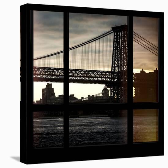 View from the Window - Williamsburg Bridge - New York-Philippe Hugonnard-Stretched Canvas